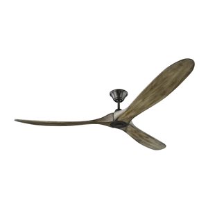 Generation Lighting Maverick Max 70-in Weathered Grey Indoor/Outdoor Ceiling Fan with Remote Control (3-blade)