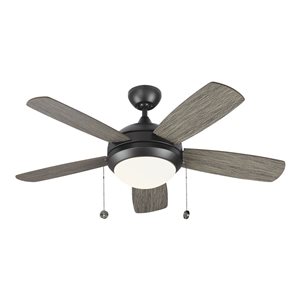 Generation Lighting Discus Classic 44-in Weathered Grey Integrated LED Ceiling Fan (5-blade)