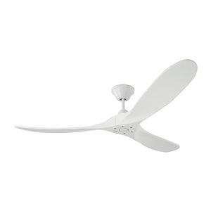 Generation Lighting Maverick 60-in Matte White Ceiling Fan with Remote Control (3-blade)