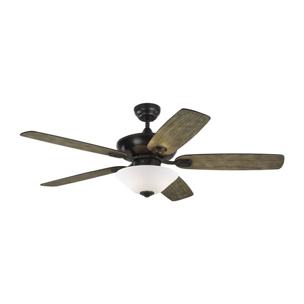 Generation Lighting Colony Max Plus 52-in Weathered Grey Indoor/Outdoor Ceiling Fan with Light Kit