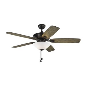 Generation Lighting Colony Max Plus 52-in Weathered Grey Indoor/Outdoor Ceiling Fan with Light Kit