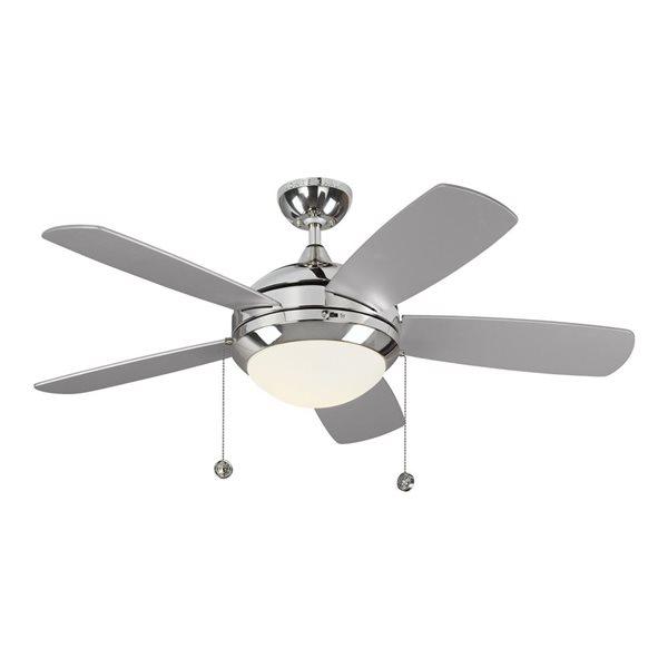 Generation Lighting Discus Classic 44-in Polished Nickel Integrated LED Ceiling Fan (5-blade)