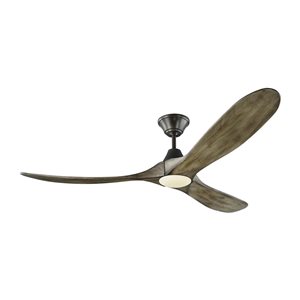 Generation Lighting Maverick 60-in Weathered Grey Integrated LED Indoor/Outdoor Ceiling Fan (3-blade)
