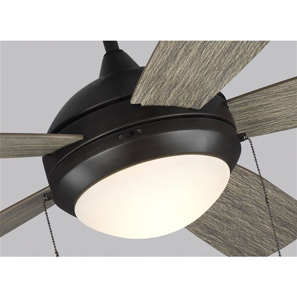 Generation Lighting Discus Classic 52-in Weathered Grey Integrated LED Ceiling Fan (5-blade)