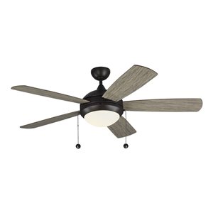 Generation Lighting Discus Classic 52-in Weathered Grey Integrated LED Ceiling Fan (5-blade)