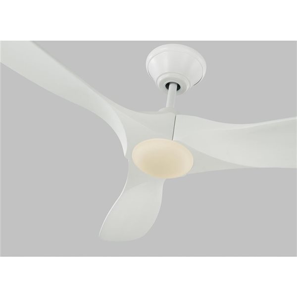 Generation Lighting Maverick II 52-in Matte White Integrated DEL Indoor/outdoor Ceiling Fan (3-blade)