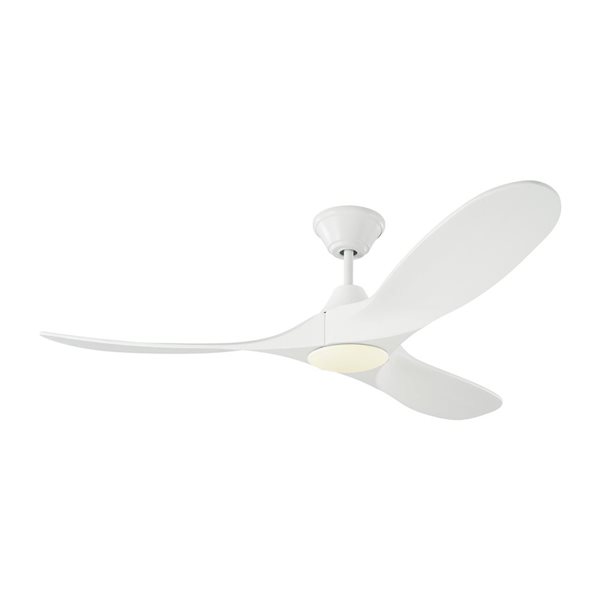 Generation Lighting Maverick II 52-in Matte White Integrated DEL Indoor/outdoor Ceiling Fan (3-blade)