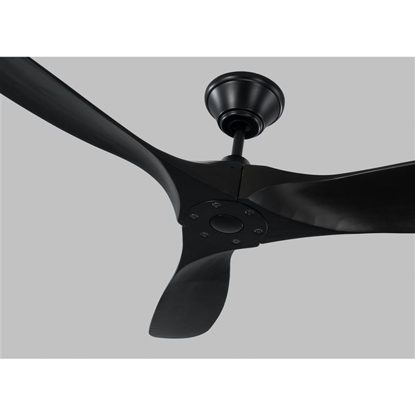 Generation Lighting Maverick II 52-in Matte Black Ceiling Fan with Remote Control (3-blade)