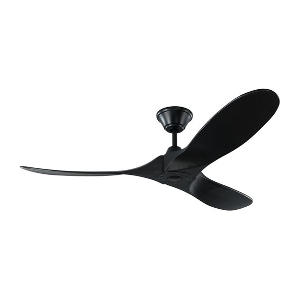 Generation Lighting Maverick II 52-in Matte Black Ceiling Fan with Remote Control (3-blade)