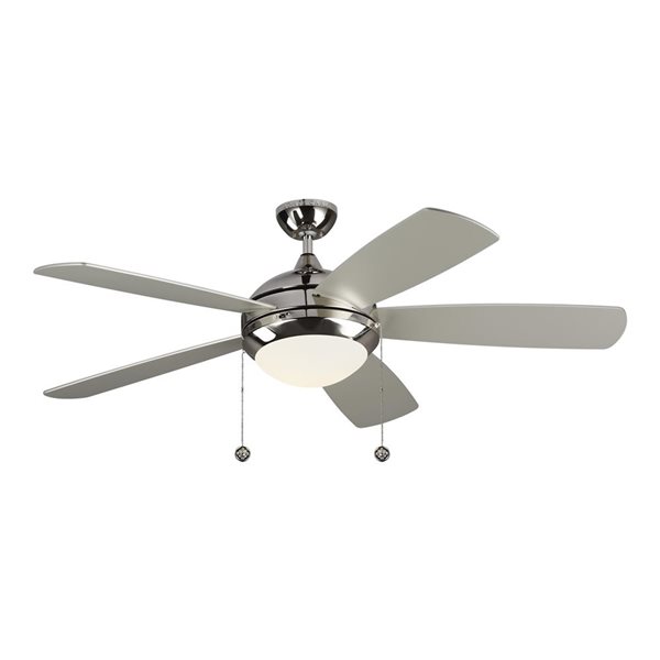 Generation Lighting Discus Classic 52-in Polished Nickel Integrated LED Ceiling Fan (5-blade)