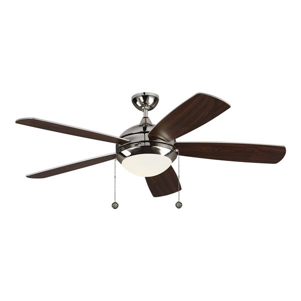 Generation Lighting Discus Classic 52-in Polished Nickel Integrated LED Ceiling Fan (5-blade)