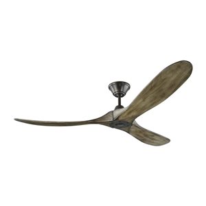 Generation Lighting Maverick 60-in Weathered Grey Ceiling Fan with Remote Control (3-blade)