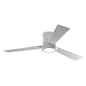 Generation Lighting Clarity 52-in Matte White Integrated LED Indoor Ceiling Fan with Remote Control (3-blade)