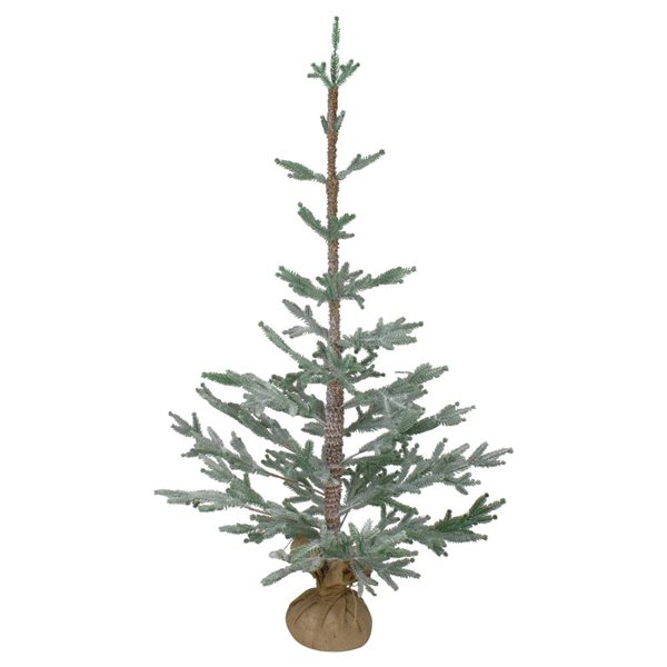 Northlight 3-ft Snow Covered Slim Pine Artificial Christmas Tree with Jute Base - Unlit