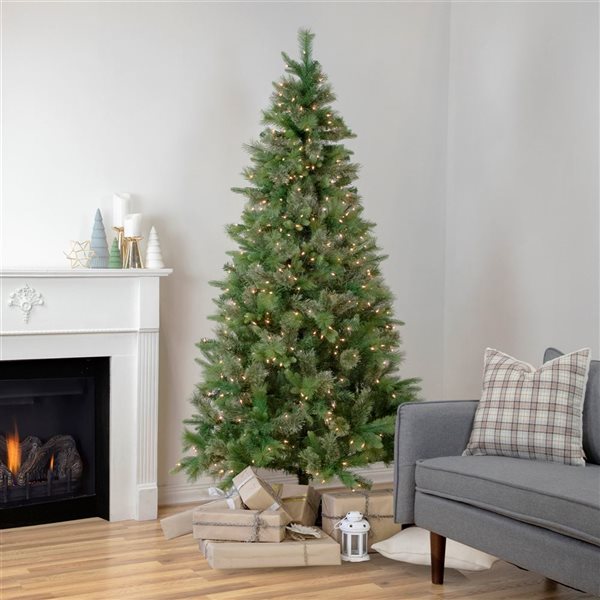 Northlight 9.5 Pre Lit Full Kingston Cashmere Pine Artificial Christmas Tree Clear Lights Green