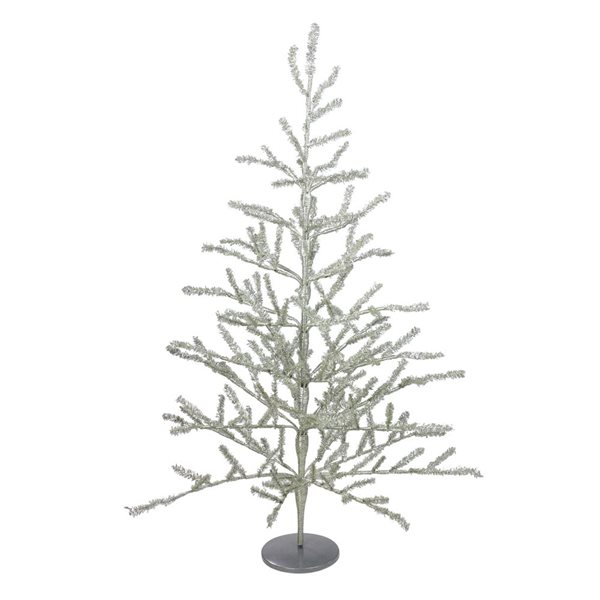 Northlight 3-ft Champagne Tinsel Artificial Christmas Twig Tree - Unlit ...