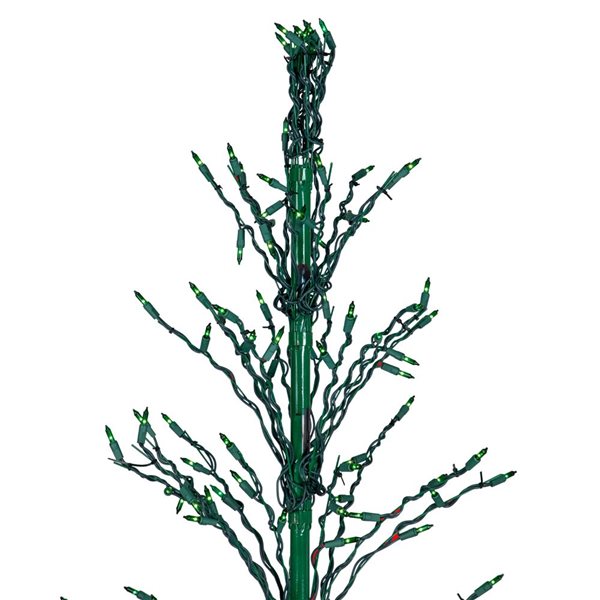 Northlight 6-ft Pre-Lit Green Cascade Twig Tree Christmas With Green Incandescent Ligths