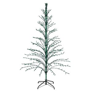 Northlight 6-ft Pre-Lit Green Cascade Twig Tree Christmas With Green Incandescent Ligths