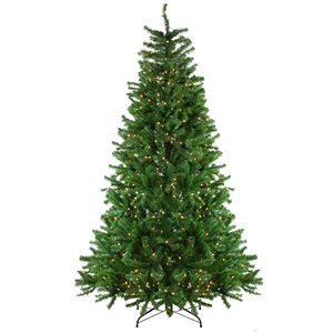 Northlight 7.5-ft Pre-lit Tree Stand Slim Green Artificial Christmas Tree with 400 Clear Incandescent Lights