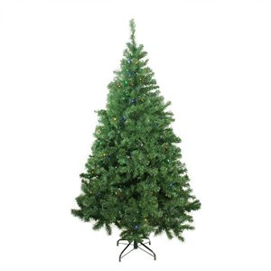 Northlight 6-ft Pre-lit Leg Base Full Rightside-up  Artificial Christmas Tree with Multicolour LED Lights