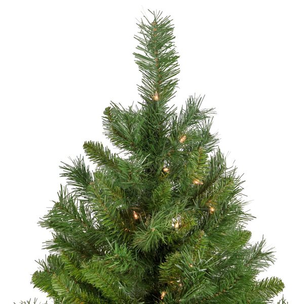 National Tree Company 9 ft. Pre-Lit Artificial Christmas Crystal Pine Hinged Tree, 950 RGB LED Lights- UL Clear