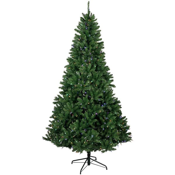 Northlight 7.5-ft Pre-lit Pine Full Green Artificial Christmas Tree with 500 Multicolour LED Lights and Tree Stand