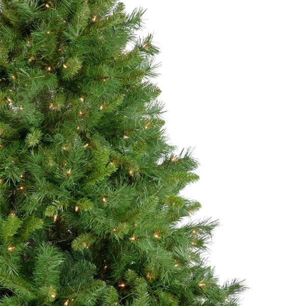 Northlight 6.5-ft Pre-lit Leg Base Pine Full Rightside-up Green Artificial Christmas Tree with White Clear Incandescent Lights