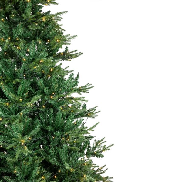 Northlight 6.5-ft Pre-lit Leg Base Pine Full Rightside-up Green Artificial Christmas Tree with Warm White LED Lights