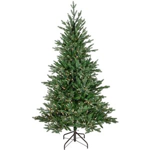 Northlight 6-ft Pre-lit Leg Base Full Rightside-up Green Artificial Christmas Tree with White Clear Incandescent Lights