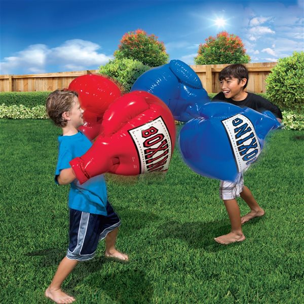 Gants de boxe gonflables Banzai rouge/bleu, 2 paires