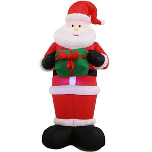 Sunnydaze Santa with Present Inflatable Decoration for Christmas 6-ft