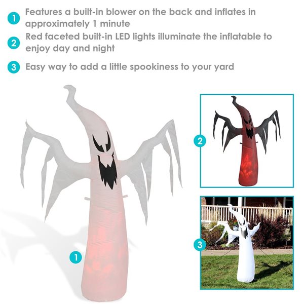 SUNNYDAZE DECOR Sunnydaze Spooky Red Glowing Ghost  58-Inch Spooky Red Glowing Ghost Inflatable Outdoor Halloween Decoration main image 0