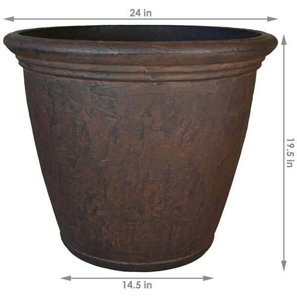 SUNNYDAZE DECOR Sunnydaze Anjelica Outdoor Flower Pot Planter Rust