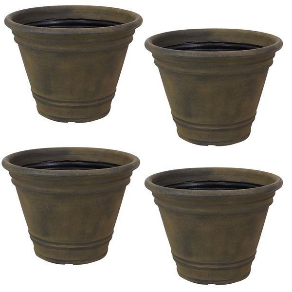 SUNNYDAZE DECOR Sunnydaze Franklin Outdoor Flower Pot Planter Sable 20