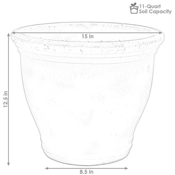 Sunnydaze Studio Ceramic Indoor/Outdoor Planter Green Seafoam 15-in