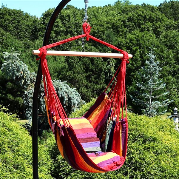 Sunnydaze Hanging Hammock Chair Red Sunset 40-in x 34-in