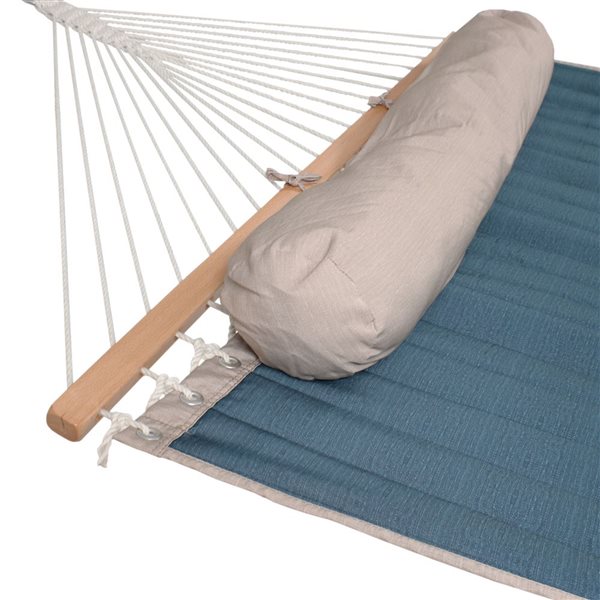 Sunnydaze Quilted Designs Hammock with Pillow Blue Tidal Wave for 2 55-in x 144-in