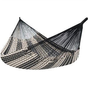 Sunnydaze Handwoven XXL Thick Cord Mayan Family Hammock Black & Natural 156-in x 90-in