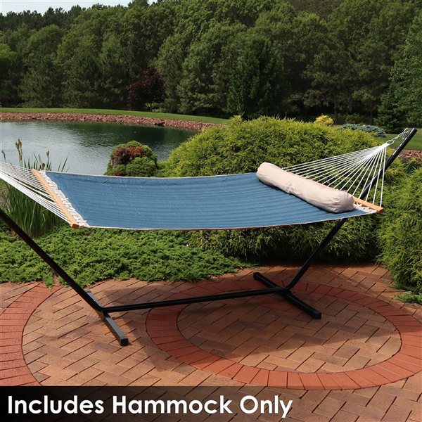 Sunnydaze Quilted Designs Hammock with Pillow Blue Tidal Wave 55-in x 132-in