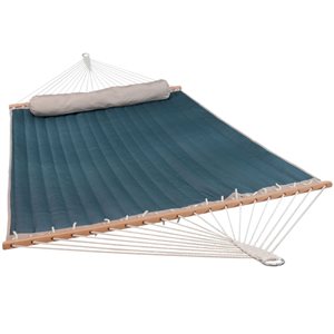 Sunnydaze Quilted Designs Hammock with Pillow Blue Tidal Wave 55-in x 132-in