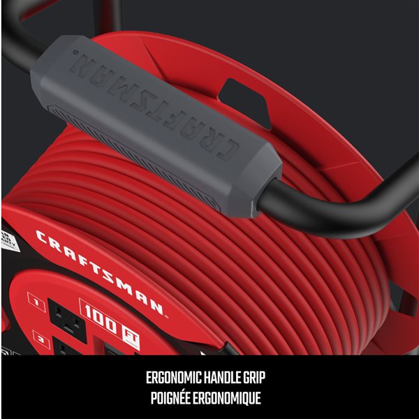 CRAFTSMAN 14 AWG 100-ft Retractable Outdoor/Indoor Extension Cord 100-ft  with 4 Outlets