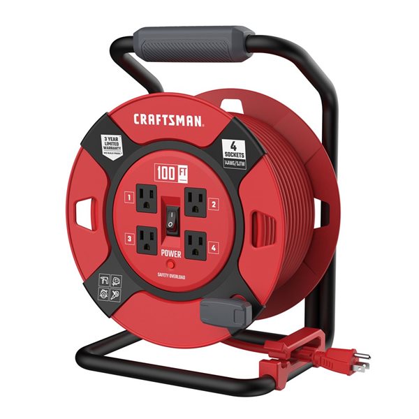 Craftsman 20 Ft. Retractable Extension Cord Reel For Tools or Light ...