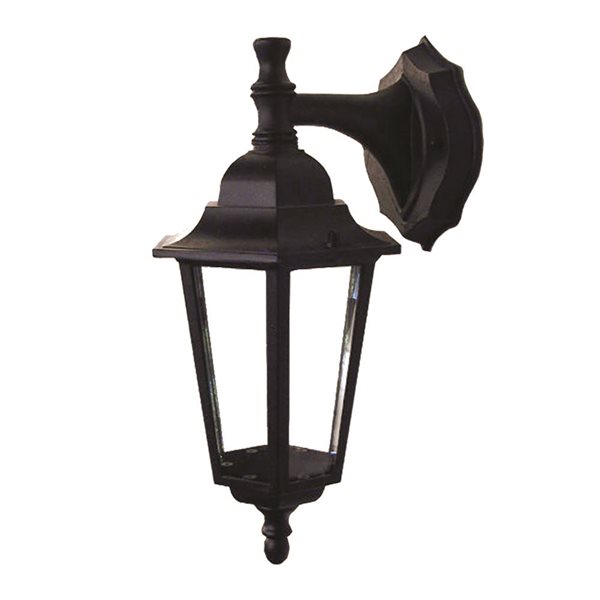 Lucas 1 Light Wall Lanterns E-26, Traditional 14 In  Black