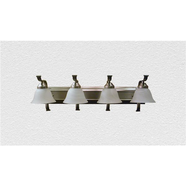 Elizabeth 4 Light 36 In,  Silver Steel Traditional  Vanity Lights