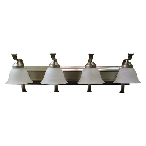 Elizabeth 4 Light 36 In,  Silver Steel Traditional  Vanity Lights