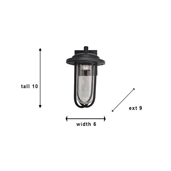 Pence 1 Light Wall Lanterns Ceiling Light  Contemporary E-26, 10 In Black