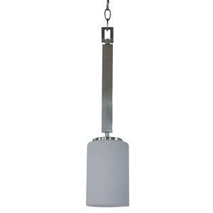 Carmen 1 Light Down Pendant Ceiling Light  E-26, Indoor Transitional Silver Steel