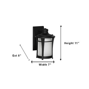 Chloe 1 Light Wall Lanterns Ceiling Light  Craftsman,  E-26, 11 In Black