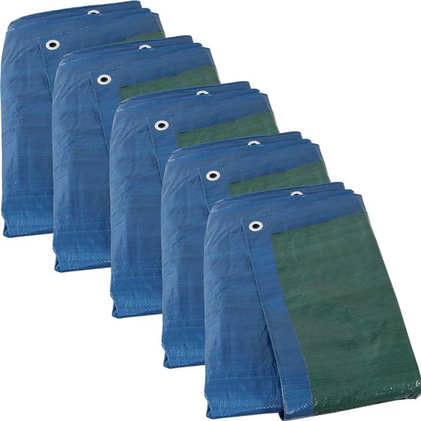 Sunnydaze Decor 5-pack 16-ft X 20-ft Blue Standard Polyethylene