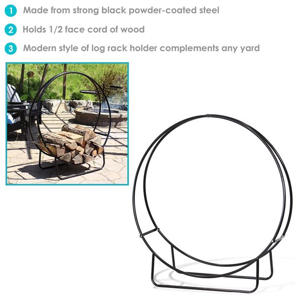 Sunnydaze 48-In Steel Firewood Log Hoop